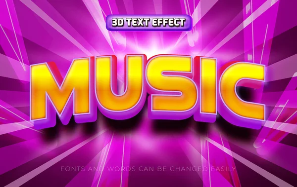 Müzik Düzenlenebilir Metin Efekti Biçimi — Stok Vektör