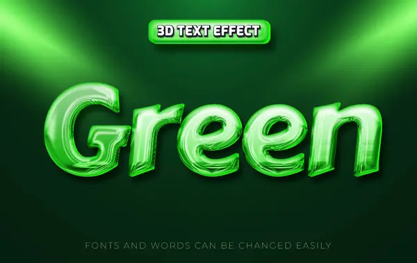 Style Effet Texte Brillant Vert — Image vectorielle