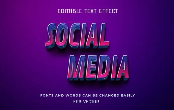 Social Media Editierbarer Texteffekt — Stockvektor