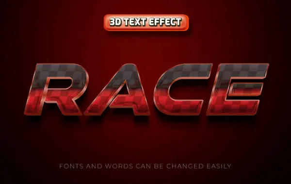 Modèle Effet Texte Modifiable Race — Image vectorielle