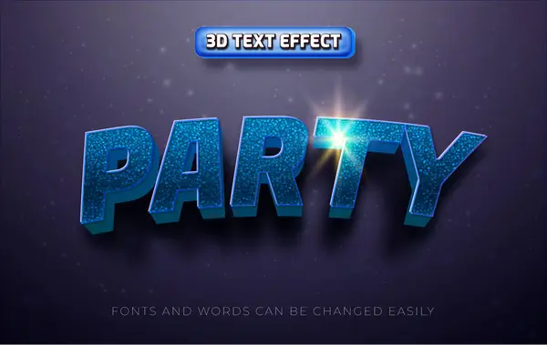 Party Stil Editierbare Text Effekt Mit Partikeln — Stockvektor