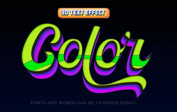 Color Editable Text Effect Style — стоковый вектор