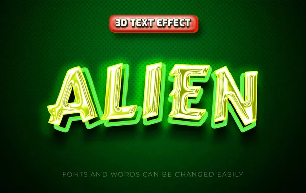 Alien Estilo Efeito Texto Editável —  Vetores de Stock