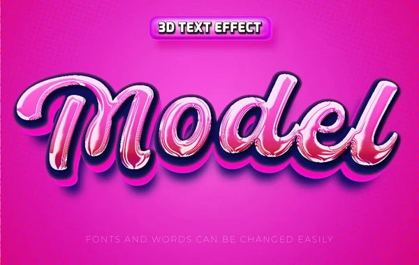 Modell Girly Editierbaren Text Effekt Stil — Stockvektor