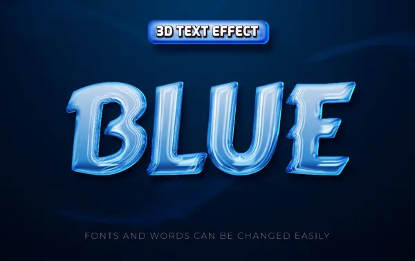 Modelo Estilo Efeito Texto Brilhante Azul — Vetor de Stock