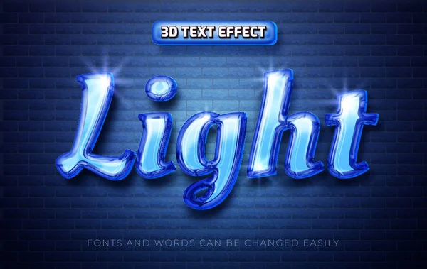 Light Blue Glossy Editable Text Effect Style — Stock Vector