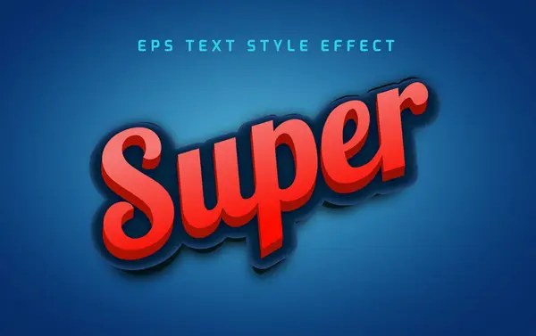 Super Rouge Gras Éditable Effet Style Texte — Image vectorielle