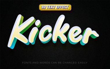 Kicker 3d düzenlenebilir metin efekti biçimi