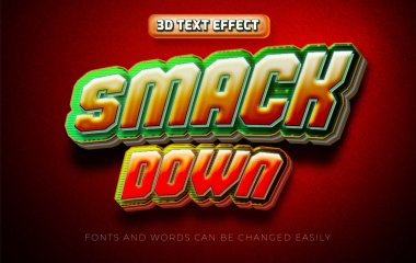 Güreşçi 3d düzenlenebilir metin efekti tarzını yere ser