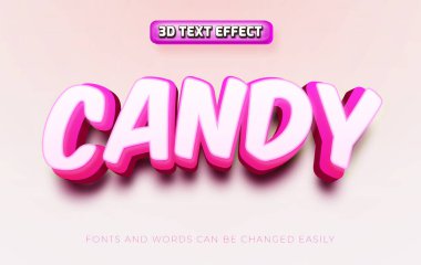 Candy 3d düzenlenebilir metin efekti biçimi