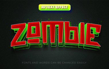 Zombi 3d düzenlenebilir metin efekti biçimi