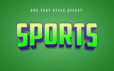 Spor Yeşil 3D Düzenlenebilir Metin Efekti