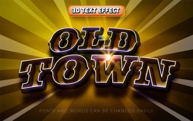 Eski kasaba klasik tarzı 3d düzenlenebilir metin efekti