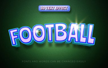 Futbol 3d düzenlenebilir metin efekti biçimi