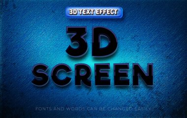 3d ekran düzenlenebilir metin efekti biçimi