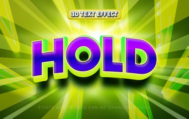 Çizgi film biçimi 3d düzenlenebilir metin efektini tut