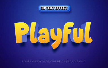 Oyuncu 3d düzenlenebilir metin efekti biçimi