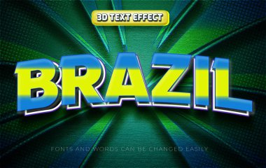 Brezilya 3d düzenlenebilir metin efekti biçimi
