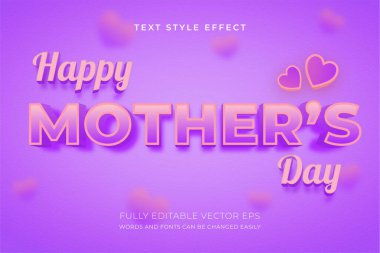 Anneler Günü 3D Düzenlenebilir Violet Metin Biçimi Efekti