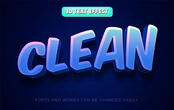 清洁标题3D可编辑文字效果风格 — 图库矢量图片