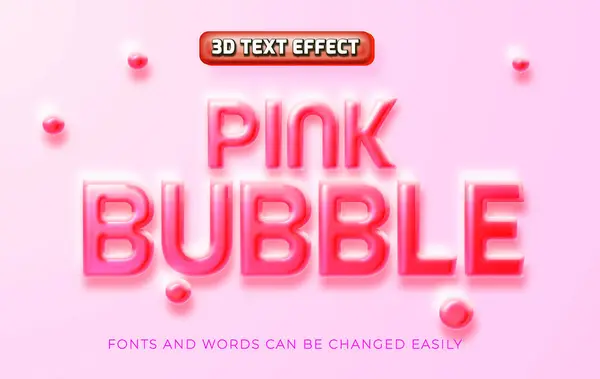 Pink Bubble Editable Text Effect Style — Stock Vector