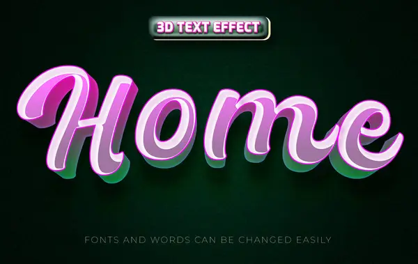 Home Cartoon Stil Editierbaren Text Effekt — Stockvektor