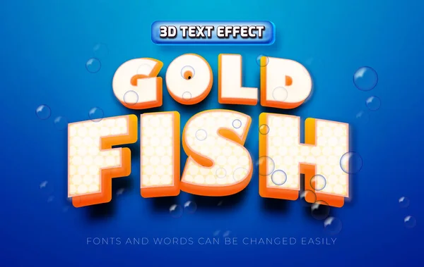 Goldfisch Editierbarer Text Effekt Stil — Stockvektor