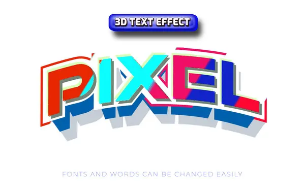 Pixel Estilo Efeito Texto Editável — Vetor de Stock