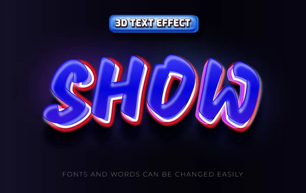 Zeigen Leuchtenden Editierbaren Text Effekt Stil — Stockvektor