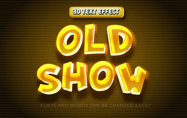 Oude Show Bewerkbare Tekst Effect Stijl — Stockvector