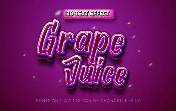 Üzüm suyu 3d düzenlenebilir metin etkisi biçimi