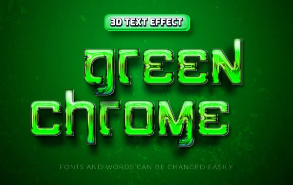 Verde Cromo Estilo Efeito Texto Editável —  Vetores de Stock