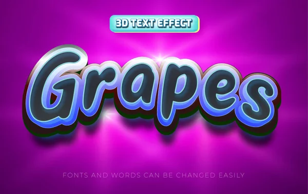 Grapes Editierbarer Text Effekt Stil — Stockvektor