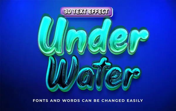 Bajo Agua Editable Estilo Efecto Texto — Vector de stock