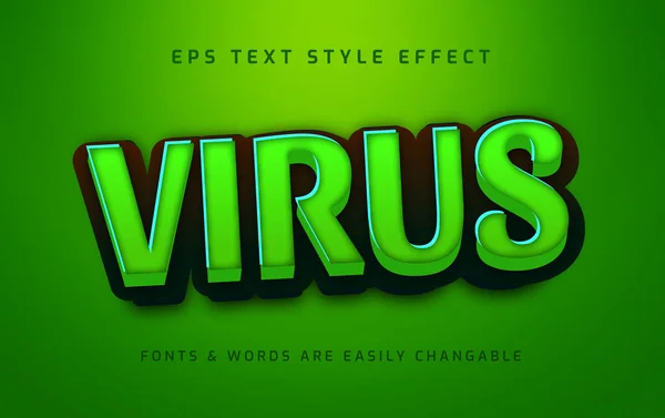 Virus Infektion Redigerbar Text Stil Effekt — Stock vektor