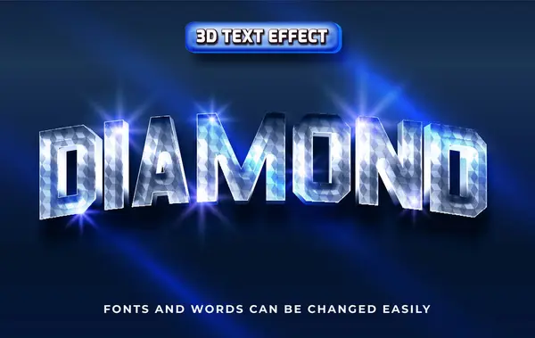 Diamante Estilo Efecto Texto Editable — Vector de stock