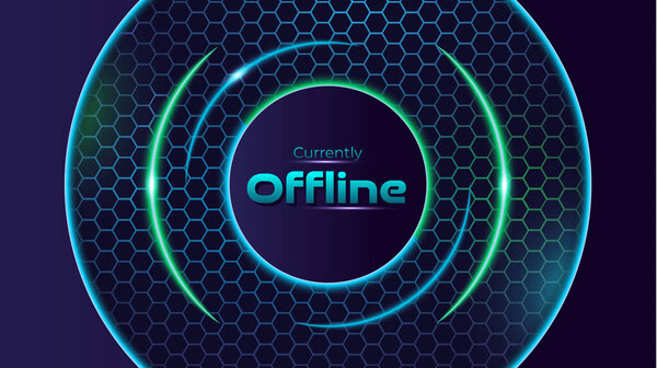 Esports offline gaming green and blue neon modern hexagon background twitch banner