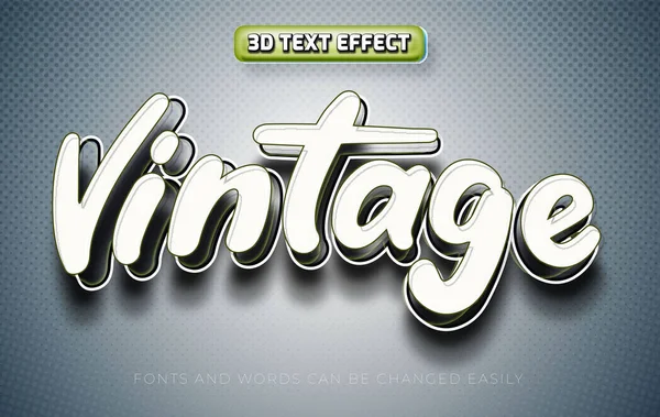 Vintage Text Effect Style Black White — Stock Vector