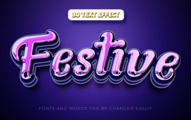 Festivalsel parti 3d düzenlenebilir metin efekti biçimi