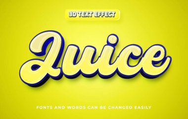 Meyve suyu sarısı 3d düzenlenebilir metin etkisi biçimi