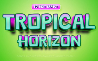 Tropik ufuk 3d düzenlenebilir metin efekti biçimi