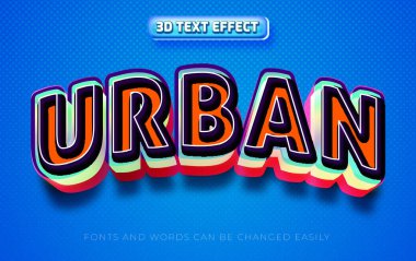 Kentsel funky 3d düzenlenebilir metin efekti biçimi