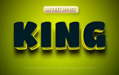 King 3d düzenlenebilir metin etkisi biçimi