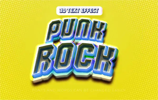 Punk rock 3d düzenlenebilir metin etkisi biçimi