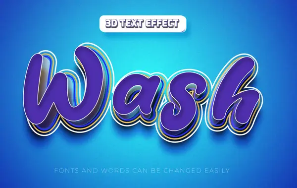 stock vector Wash 3d editable text effect style