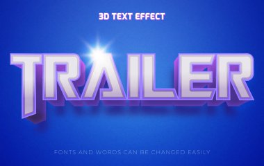 Karavan filmi 3d düzenlenebilir metin efekti biçimi