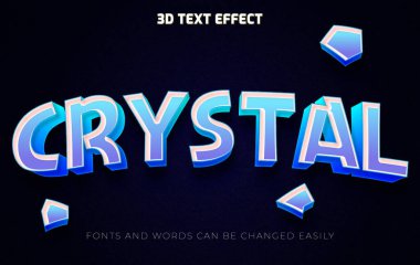 Kristal 3d düzenlenebilir metin efekti biçimi