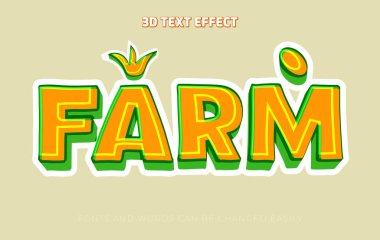 Çiftlik 3d düzenlenebilir metin etkisi biçimi