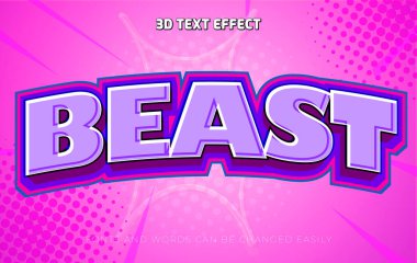 Beast 3d düzenlenebilir metin efekti biçimi