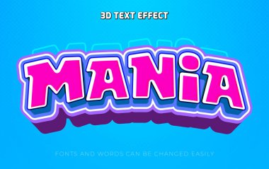 Mania oyunu 3d düzenlenebilir metin efekti biçimi